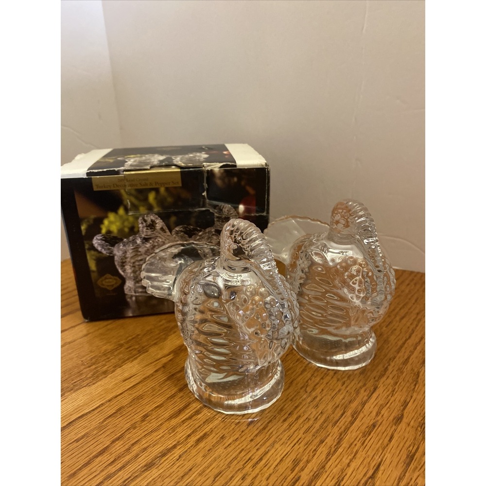 ShannoN by Godinger Crystal Decorative Salt & Pepper‎ Shaker Set Turkey Shape